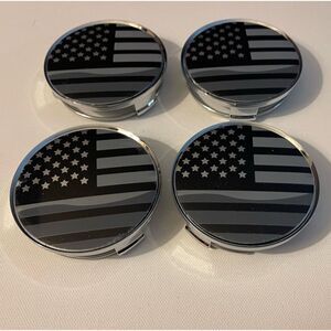 Black Flag Wheel Center Caps 75mm 2.9” set of 4 NWT